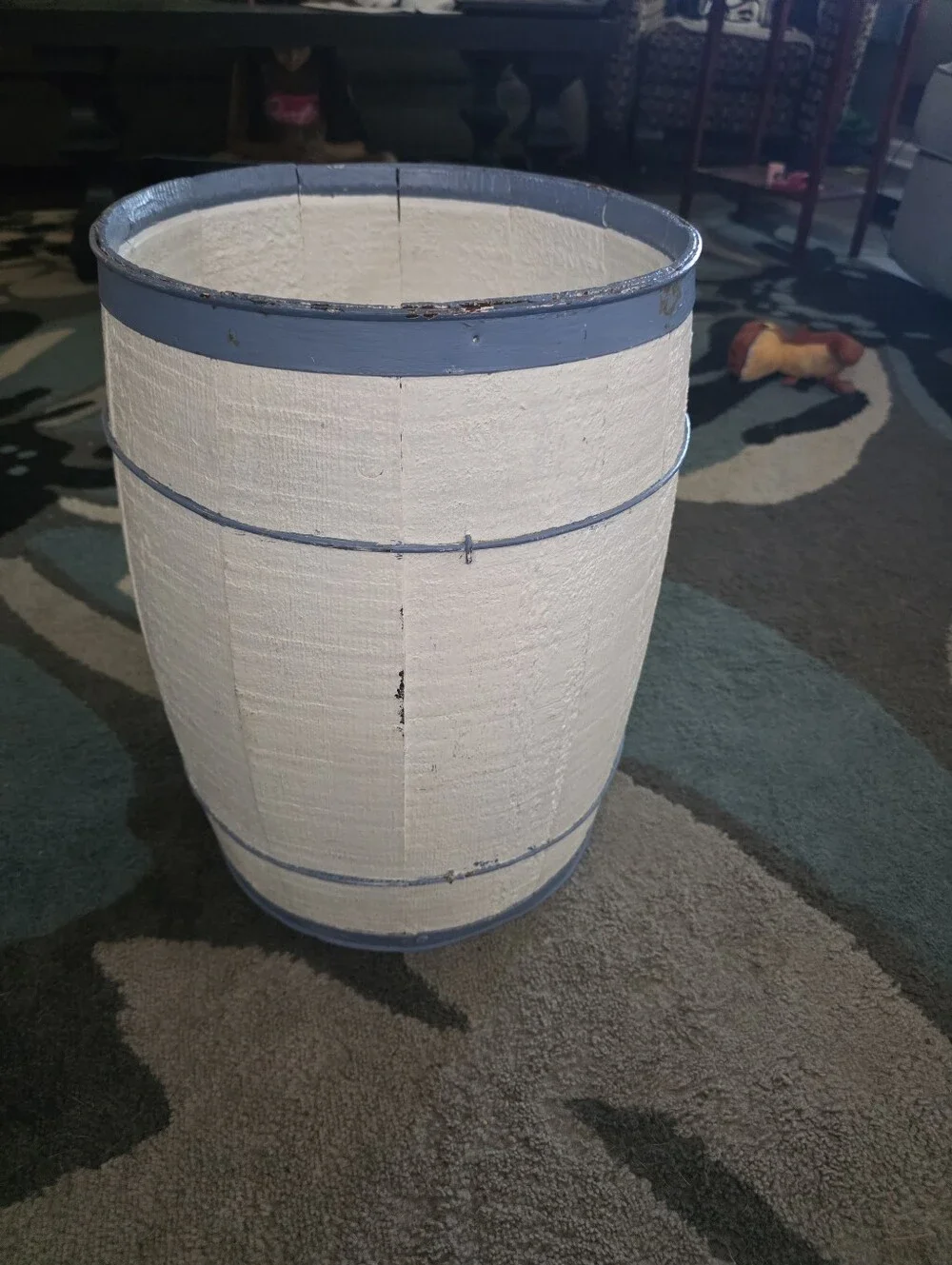Blue & Cream Decorative Textured Basket - Home Accents